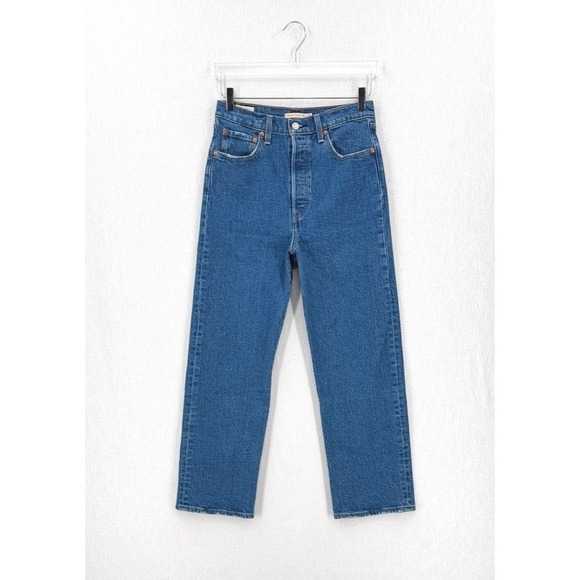 LEVIS Ribcage Straight Ankle Jeans Womens 28 Jazz Pop Medium Wash Denim - Picture 3 of 16